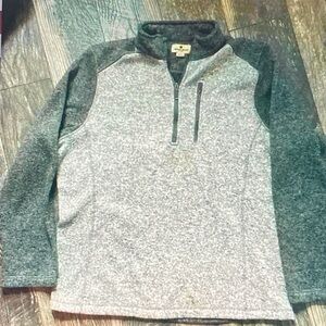 Woolrich Men's Charcoal and Light Gray Zip-Up Shirt